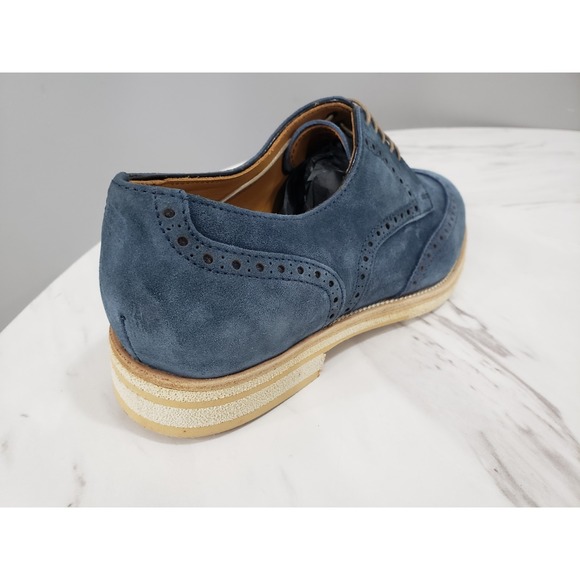 Bruno Magli Milano BM2MILN1 Mens Blue Suede Oxfords Wingtip & Brogue Shoes 7.5 - Picture 4 of 6